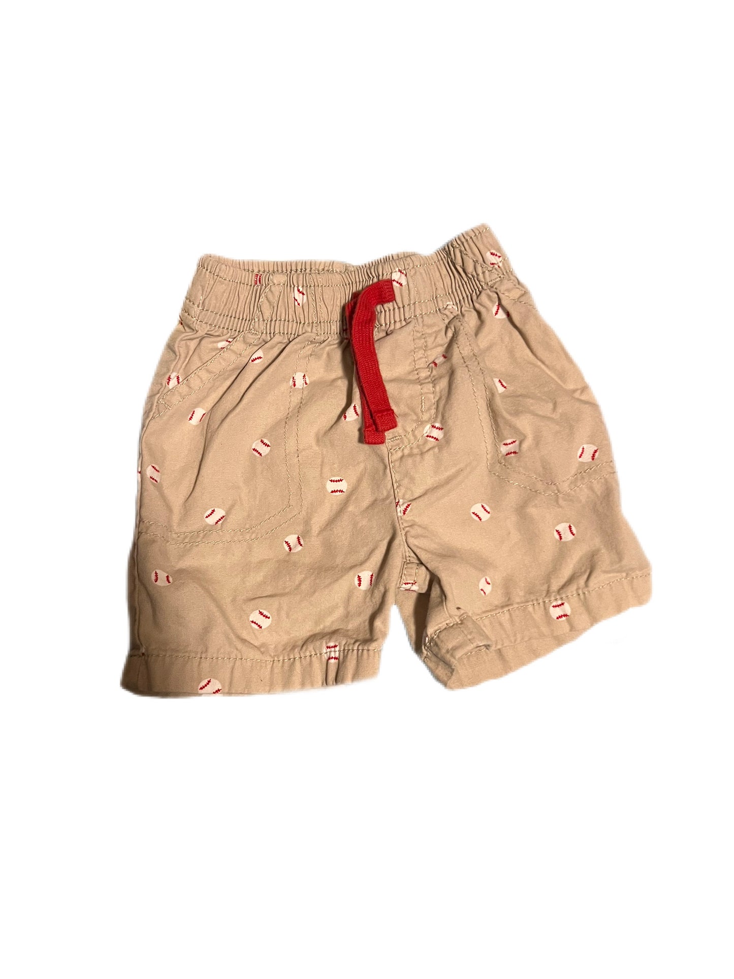 Tan baseball shorts, 9 month