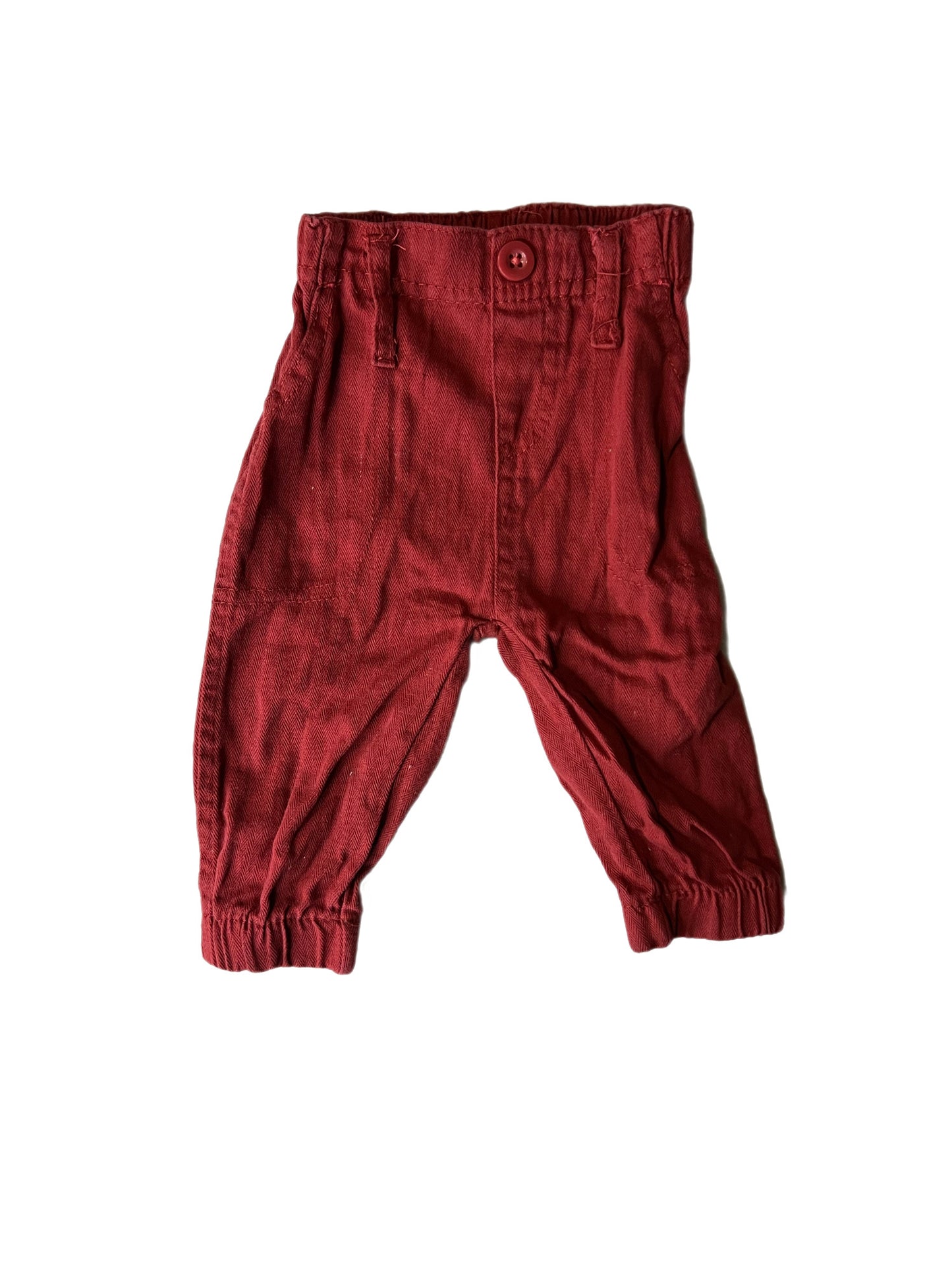 Red pants, 3-6 months