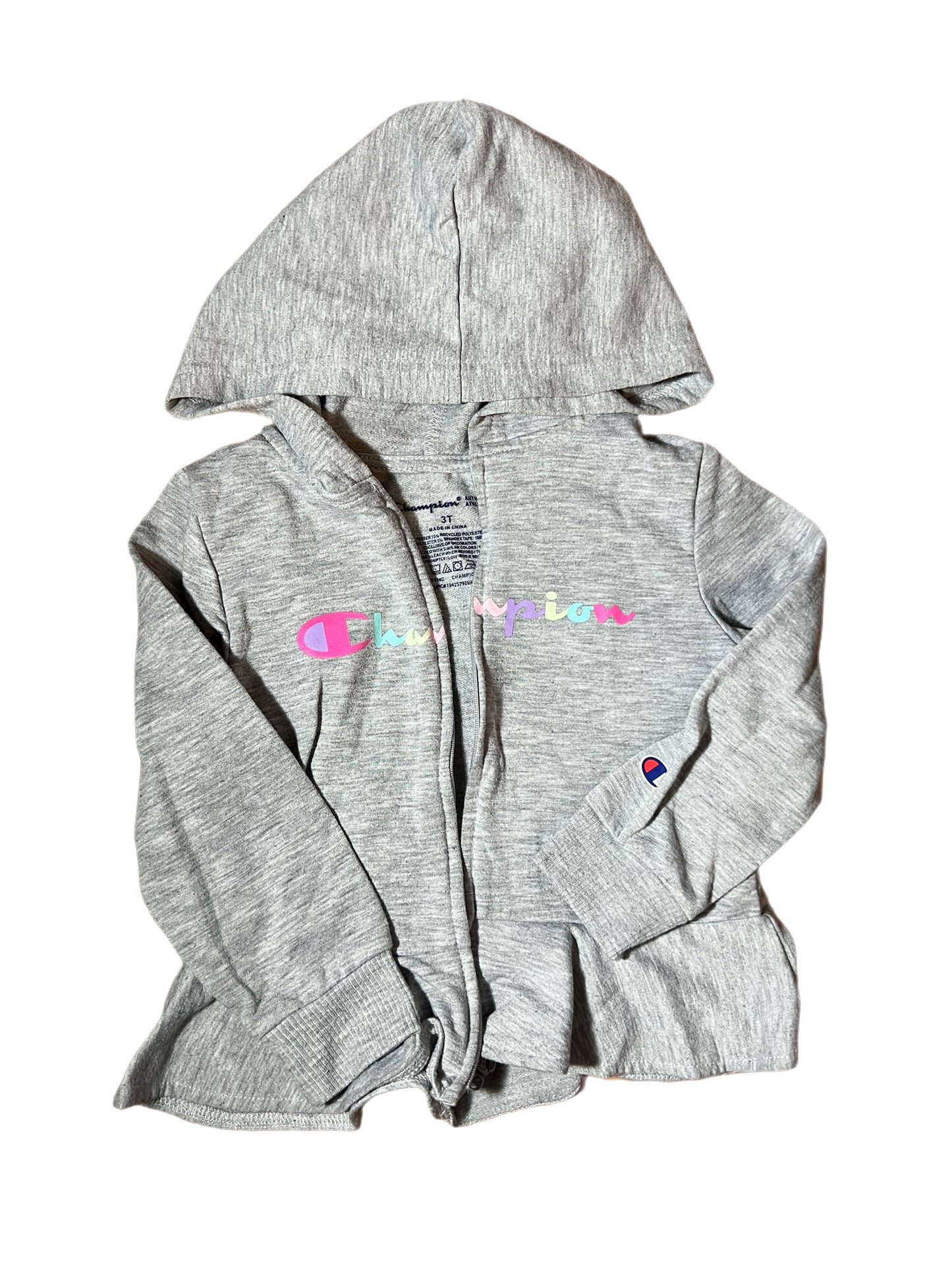 Gray zip up hoodie, 3T