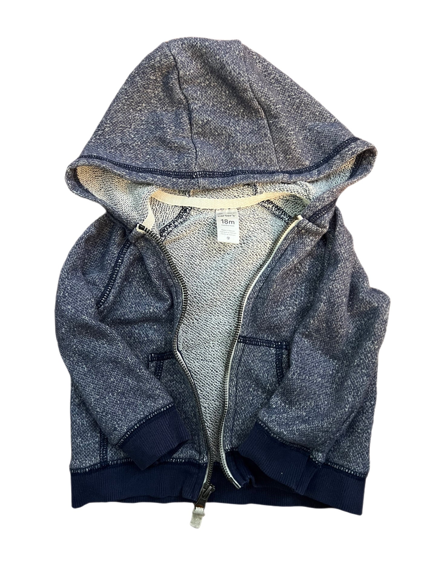 Blue zip up hoodie, 18 months
