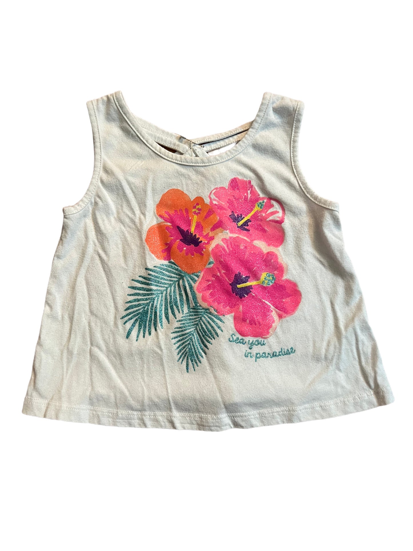 White flower tank, 18-24 months