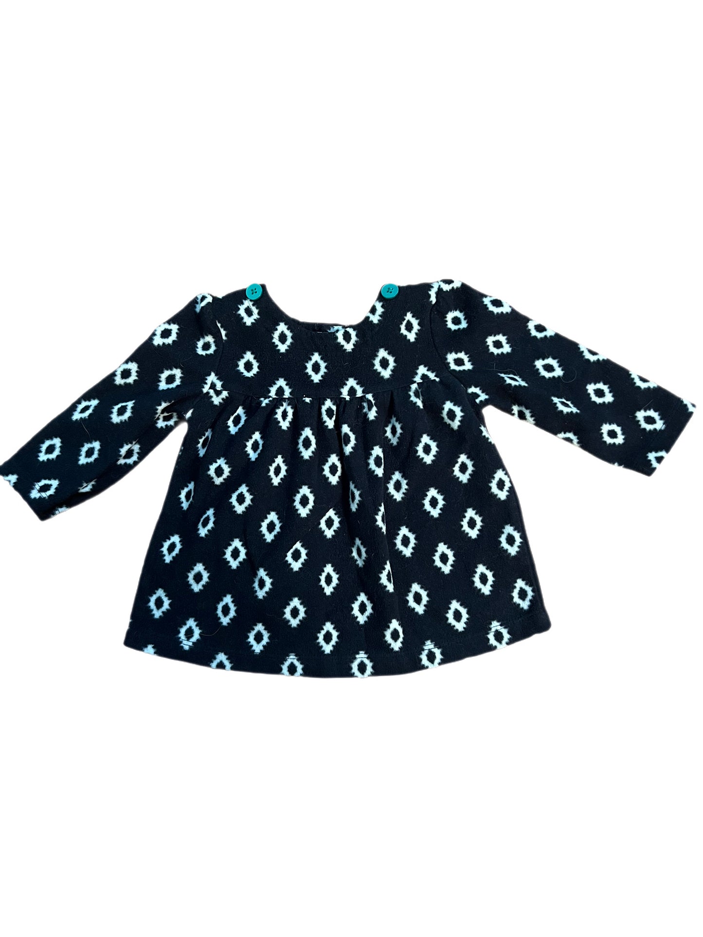 Black fleece top, 6 months