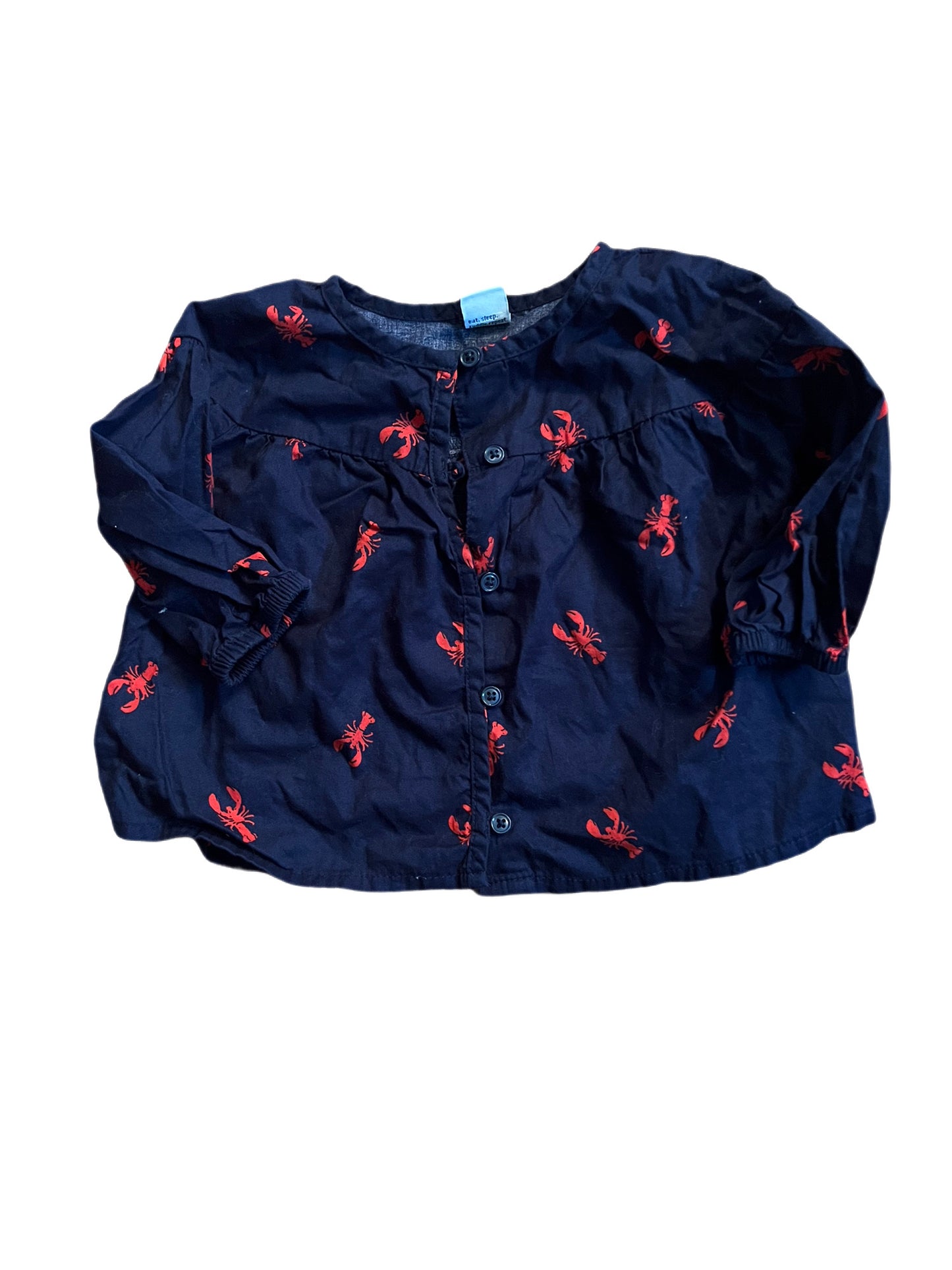 Blue Lobster long sleeve, 3-6 months