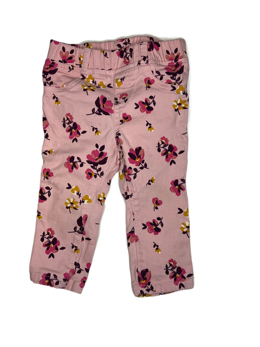 Pink floral jean, 12 months