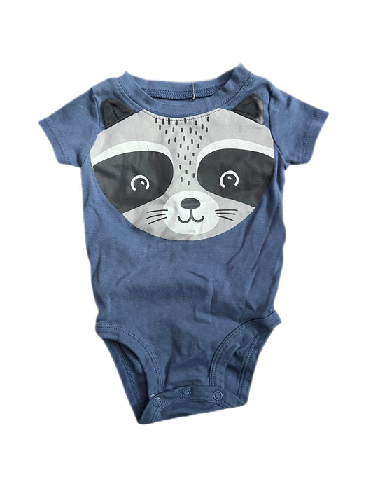 Blue Raccoon onesie, 6 month