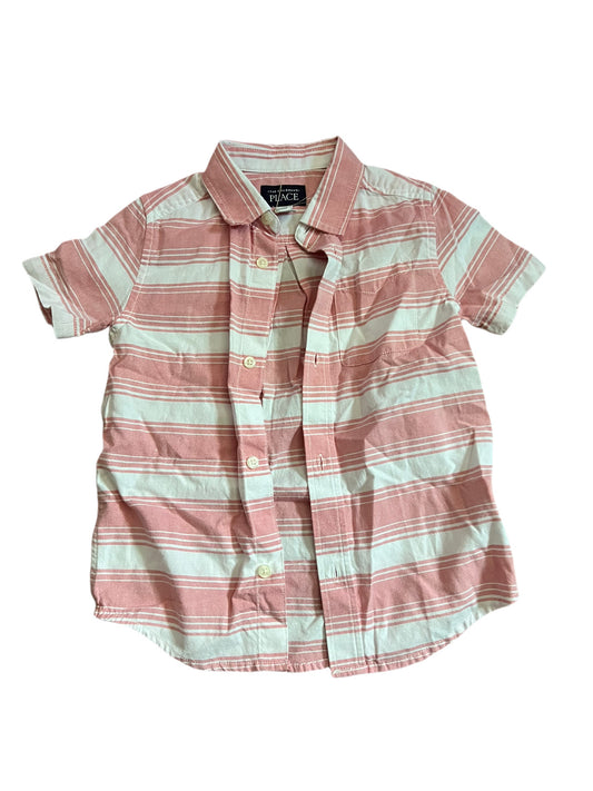 Pink and white striped button up, 5