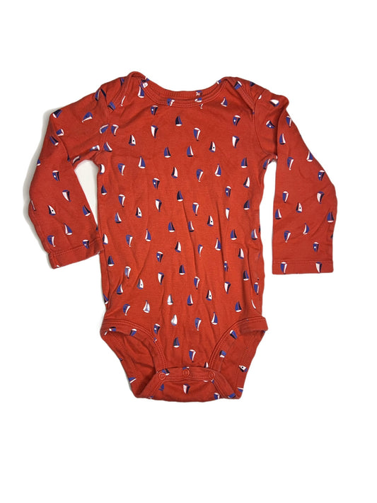 Orange sailboat onesie, 18 months