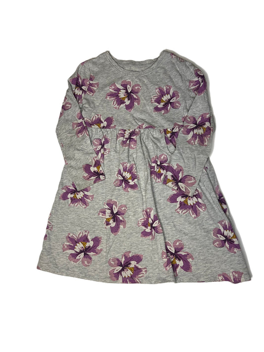 Gray floral dress, 4T