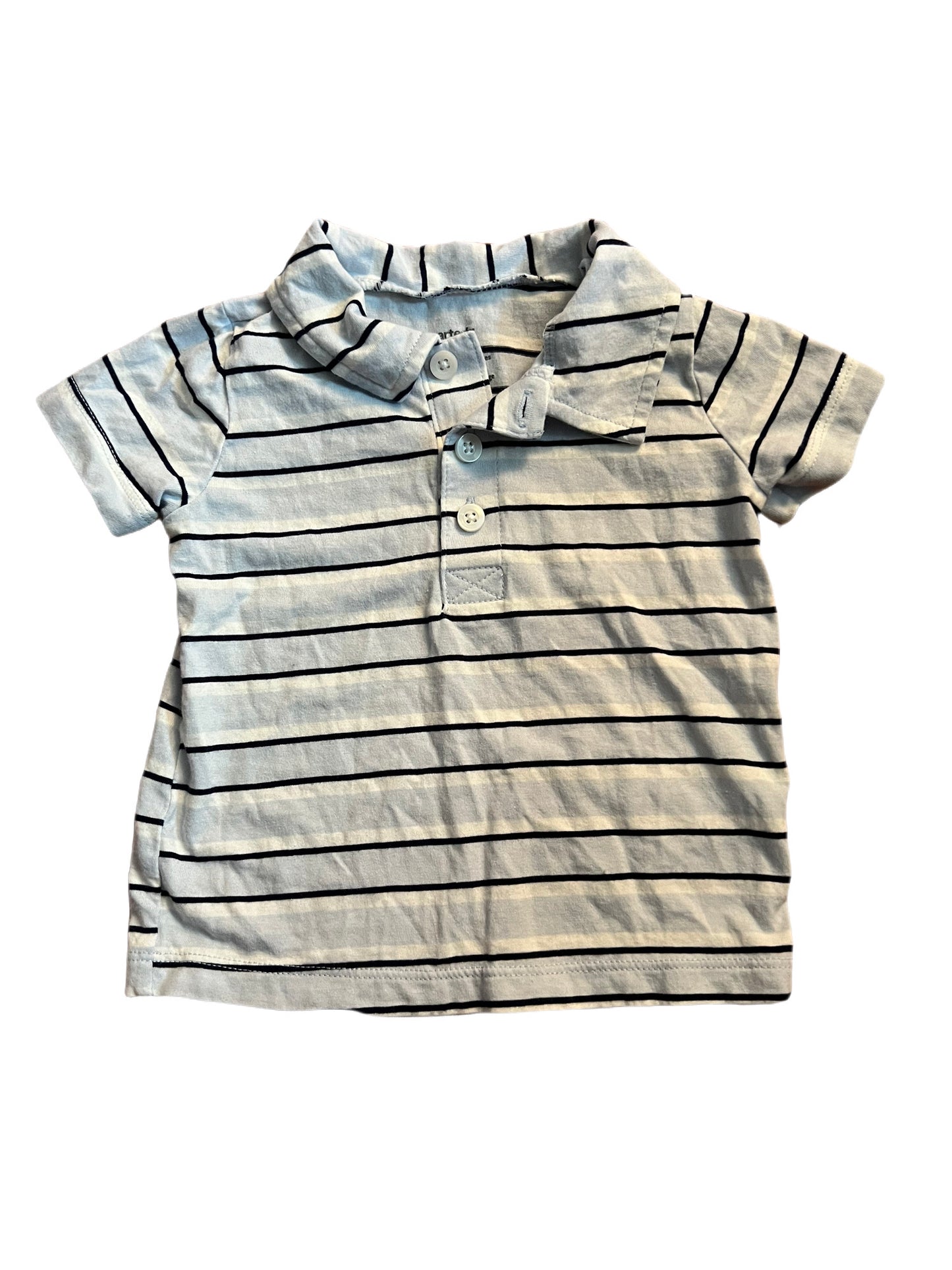 Blue striped polo, 9 months