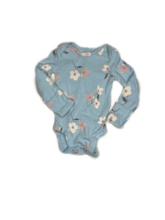 Blue floral onesie, Newborn