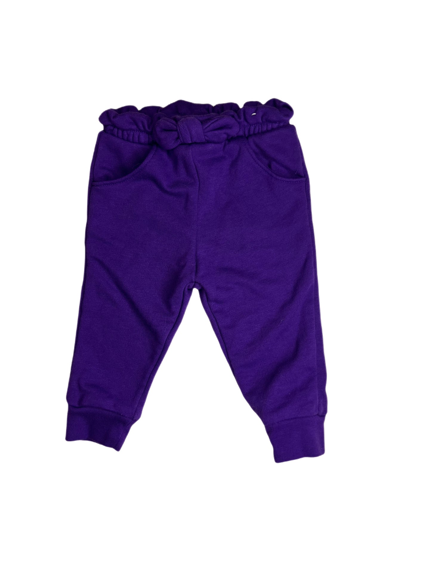 Purple sweatpants, 6-9 months