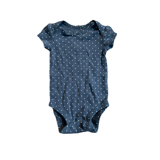 Gray polka dot onesie, 3 months