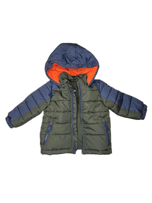 Green and blue winter coat, 24 months