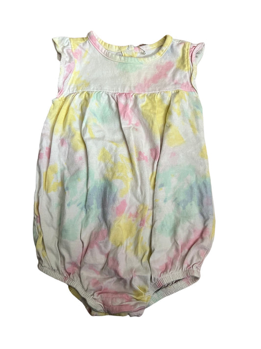 White tye dye bubble romper, 6/12 months