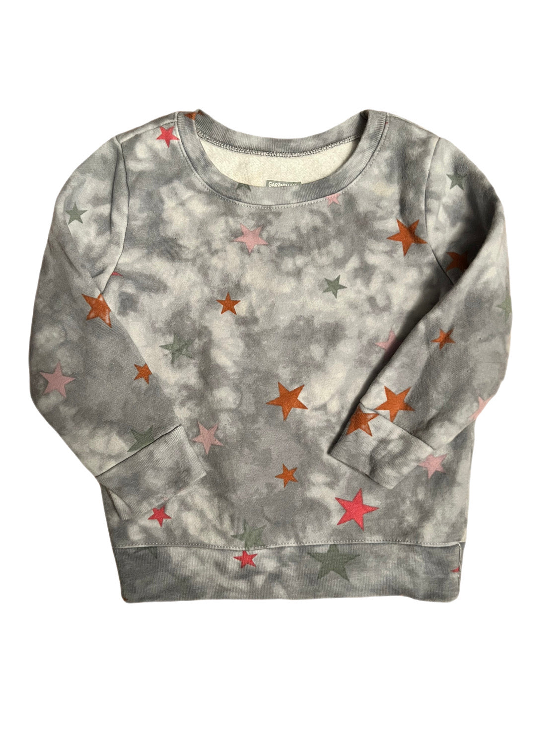 Gray tye dye star crewneck, 2T