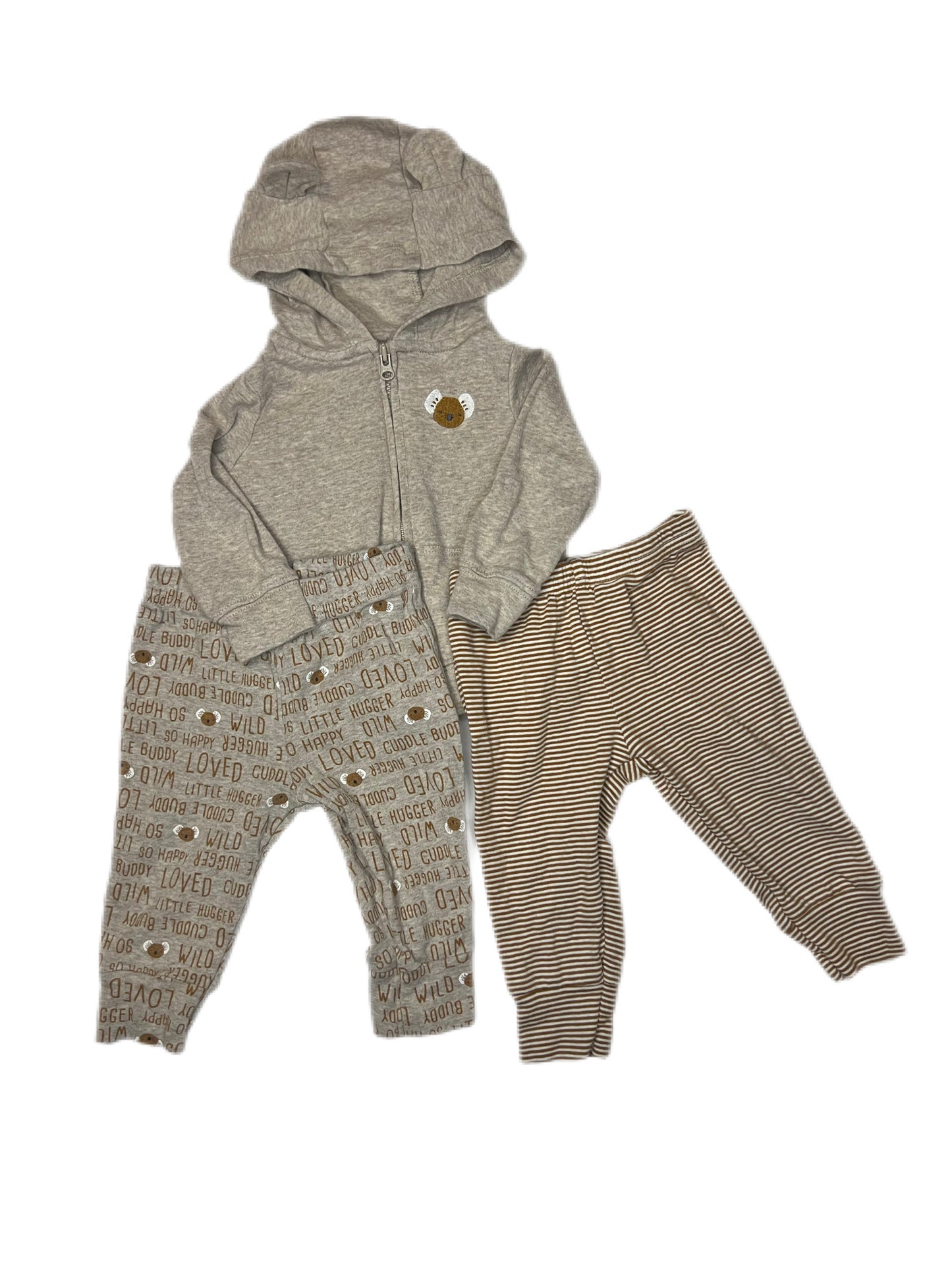 Tan 3 piece set, 3-6 months