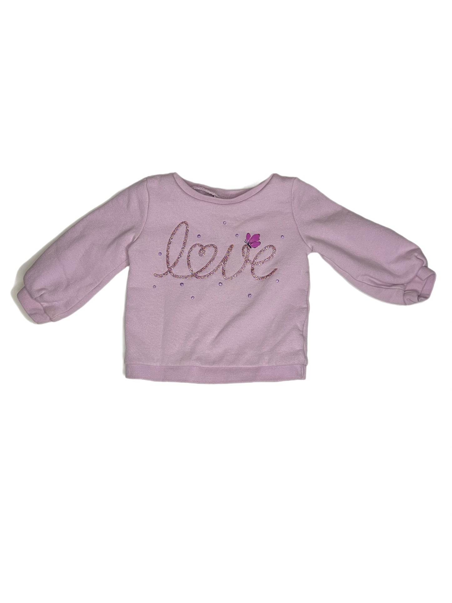 Purple love crewneck, 18 months