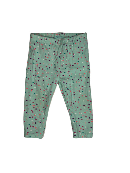 Blue polka dot legging, 6-9 months