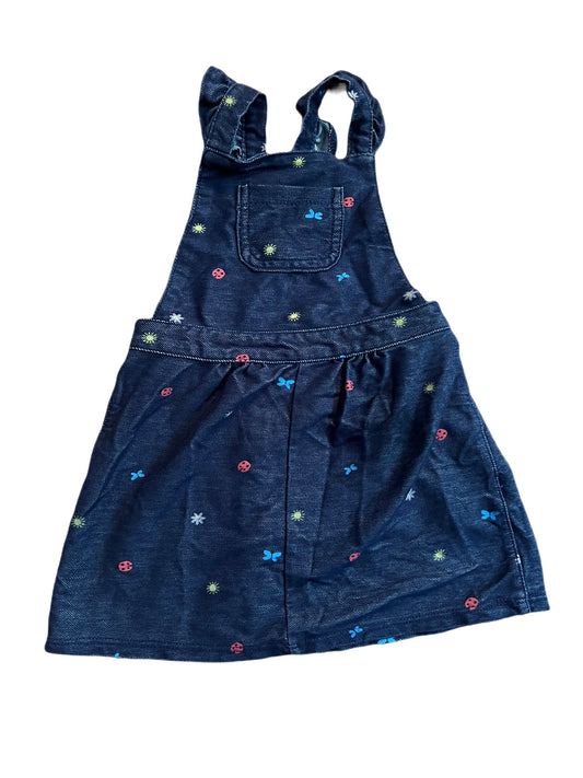 Blue overall dress, 18 months