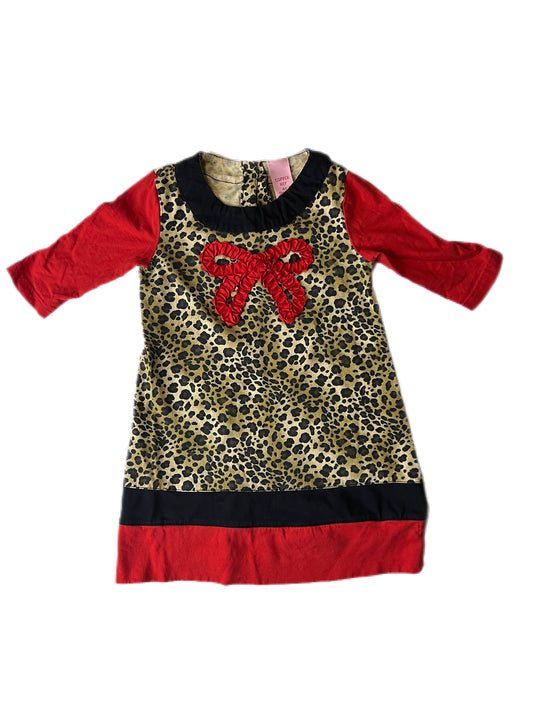 Red cheetah print dress, 4T