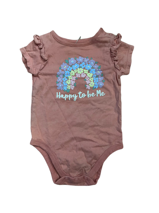 Pink “happy to be me” onesie, 12 month