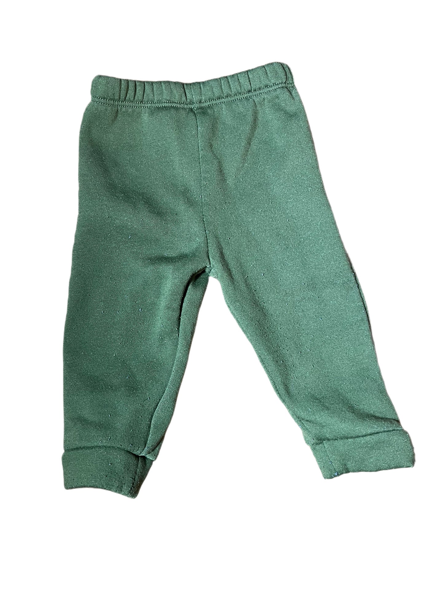 Green sweatpants, 6-9 months