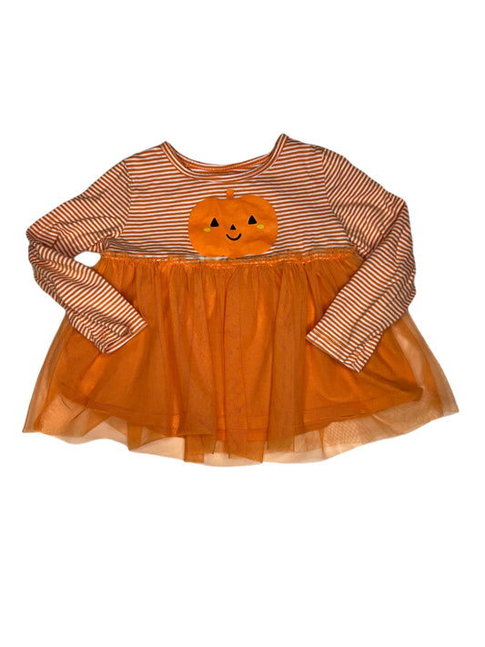 Orange pumpkin tutu shirt, 3T