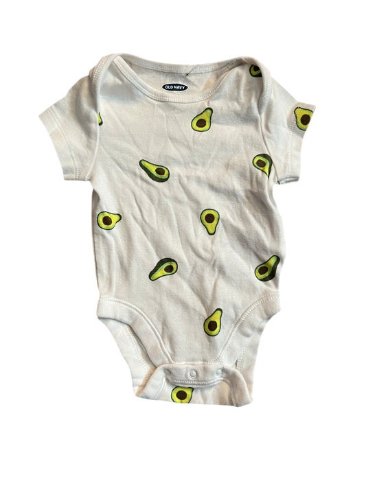 White avocados onesie, 0-3 months