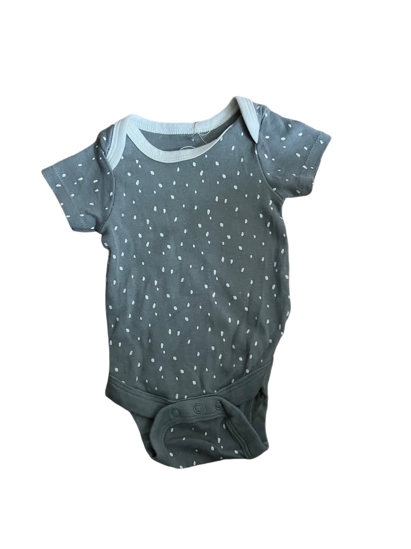 Gray and white speckled onesie, Newborn