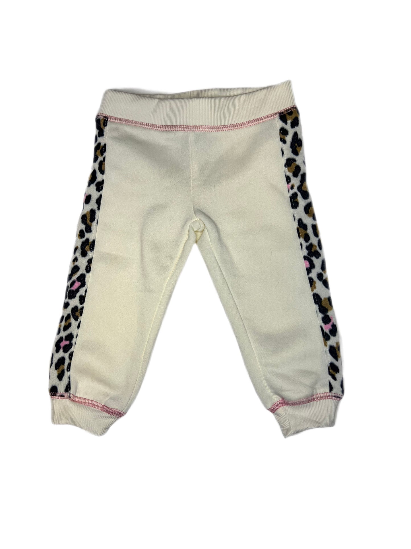 Cream cheetah side pant, 2T