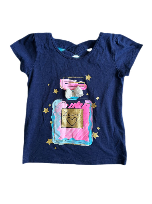 Navy blue perfume bottle t-shirt, 2T