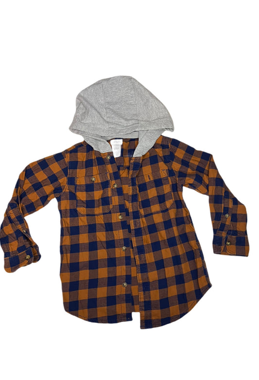 Brown and blue checkered button up, 5