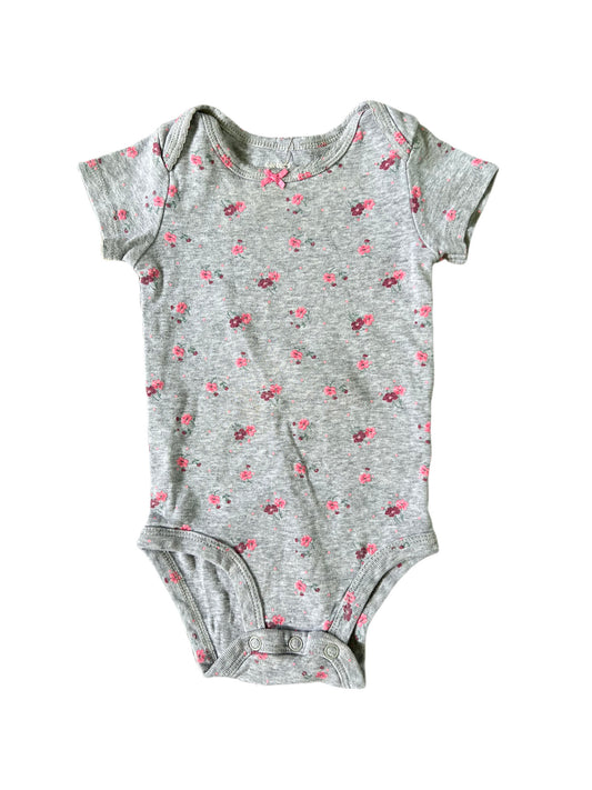 Gray floral onesie, 9 month