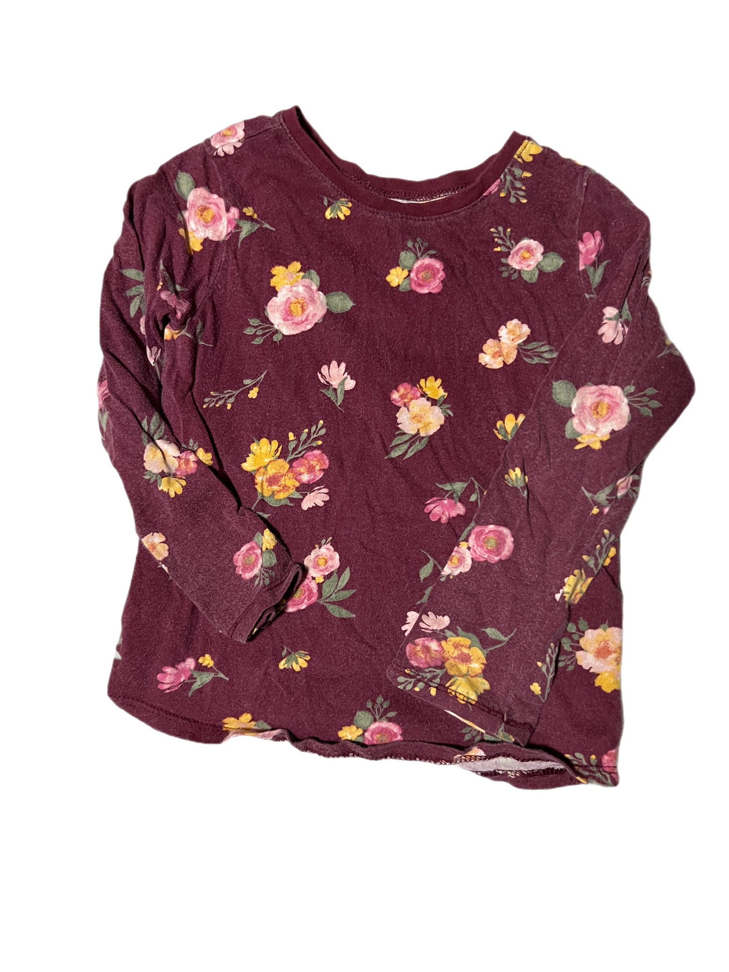 Maroon floral shirt, 4T