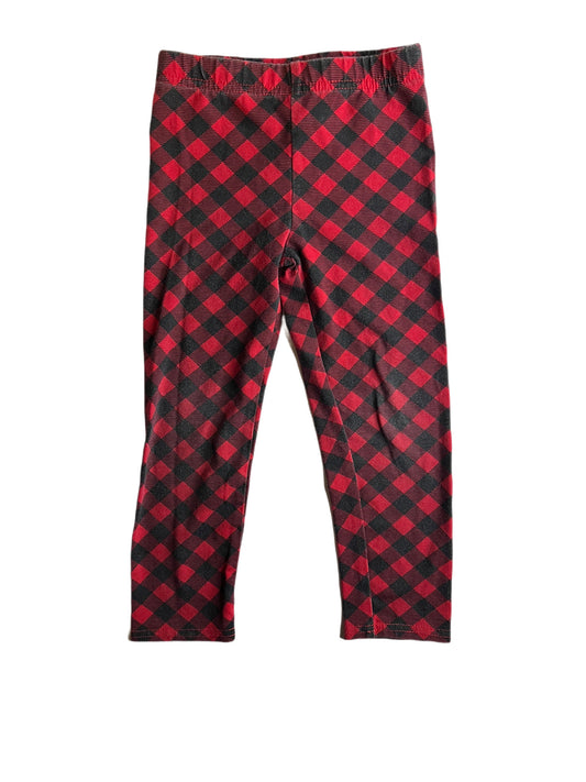 Red and black checkered legging, 3T