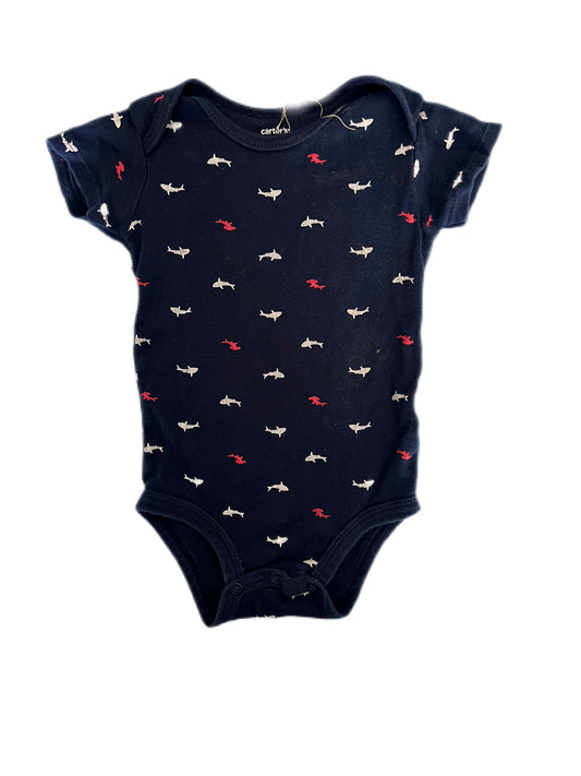 Navy shark onesie, 9 months