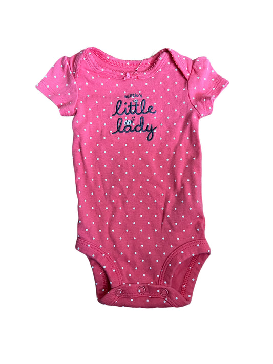 Pink “Auntie’s little lady” onesie, Newborn