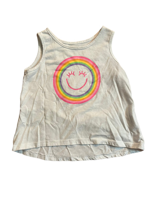 White rainbow smile tank top, 12-18 months