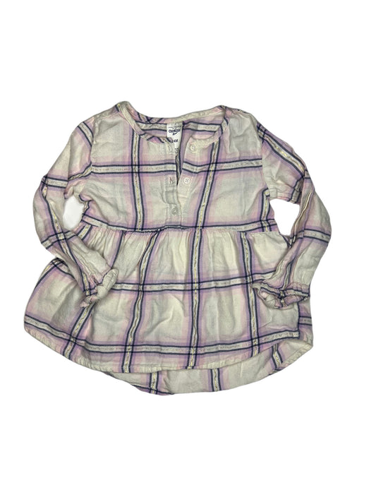 White and purple plaid blouse, 24 months