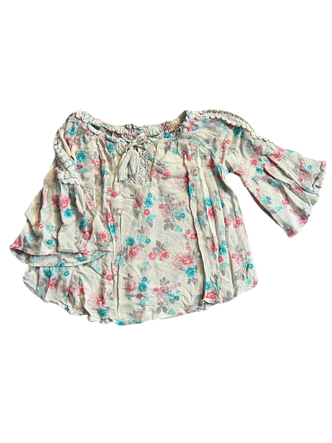 White floral top, 8