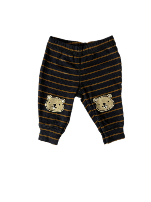 Black groundhog knee pants, 3 months