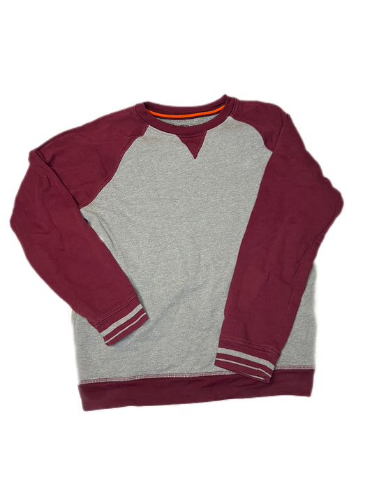 Gray and maroon crewneck, 14/16