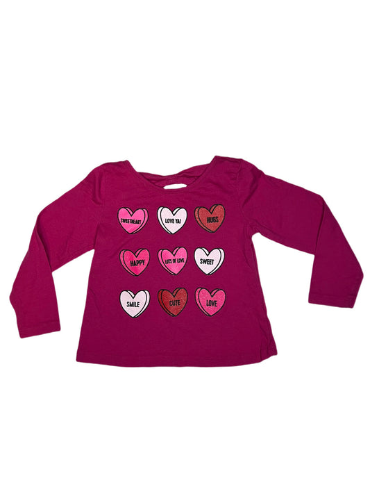 Pink Valentine hearts shirt, 18-24 months