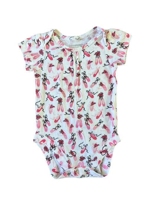 White ballerina shoe onesie, 9/12 months