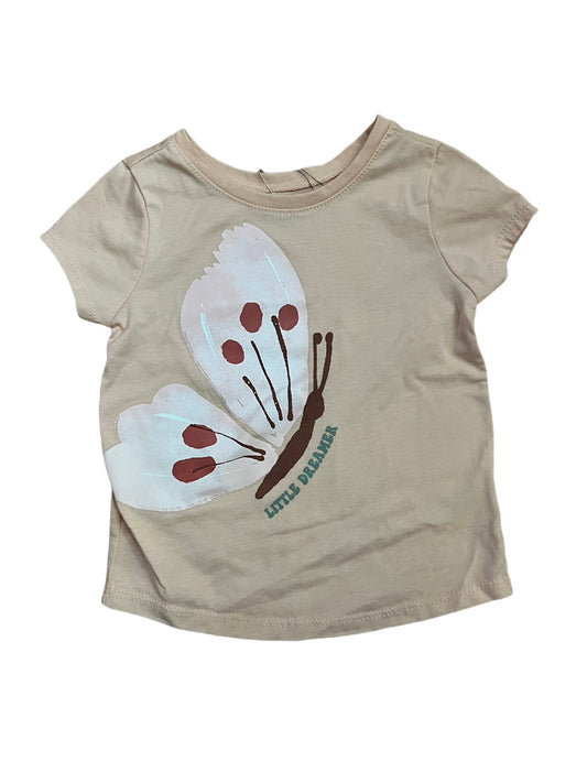 Orange butterfly “little dreamer” t-shirt, 12 months