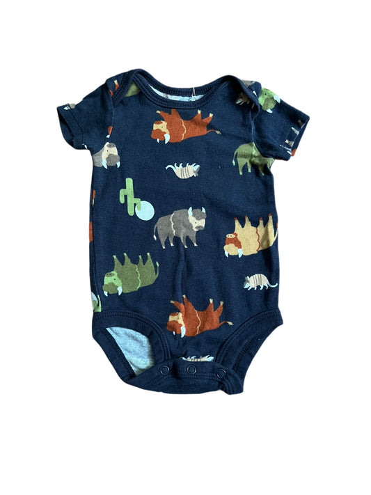 Blue buffalo onesie, 3 month