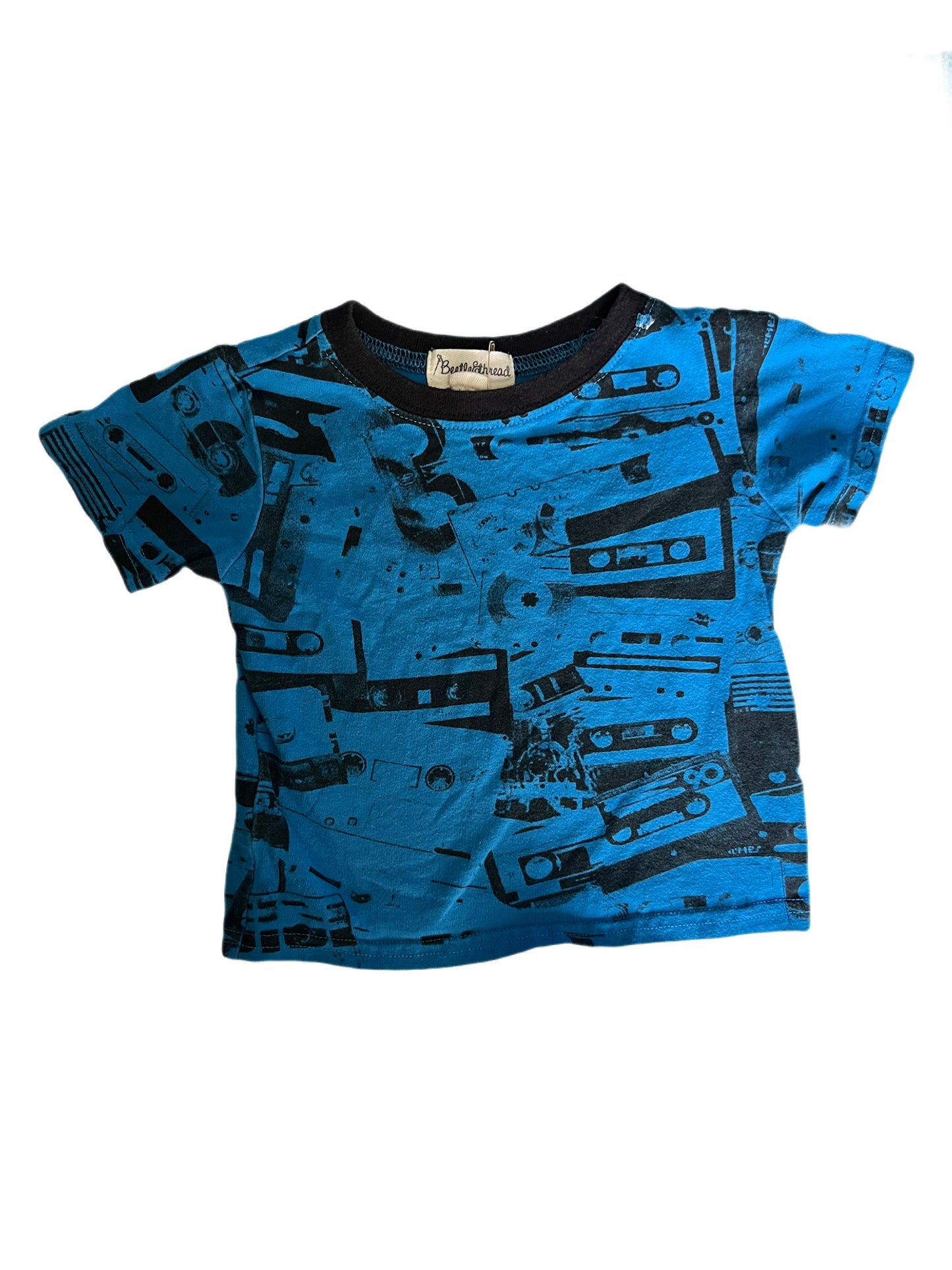 Blue cassette tape t-shirt, 18 months