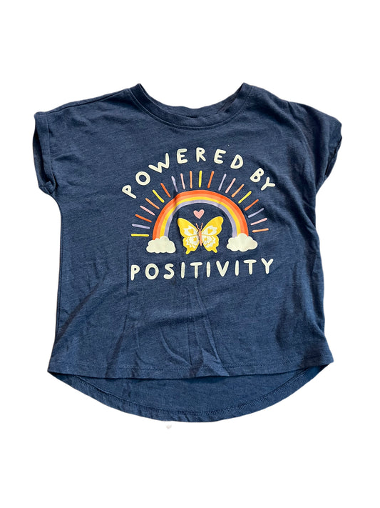 Blue “powered by positivity” t-shirt, 5