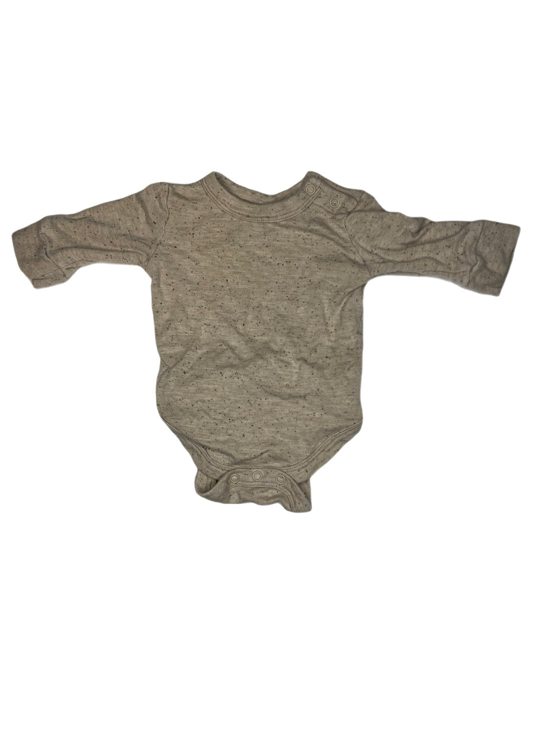 Tan speckled onesie, 3-6 months