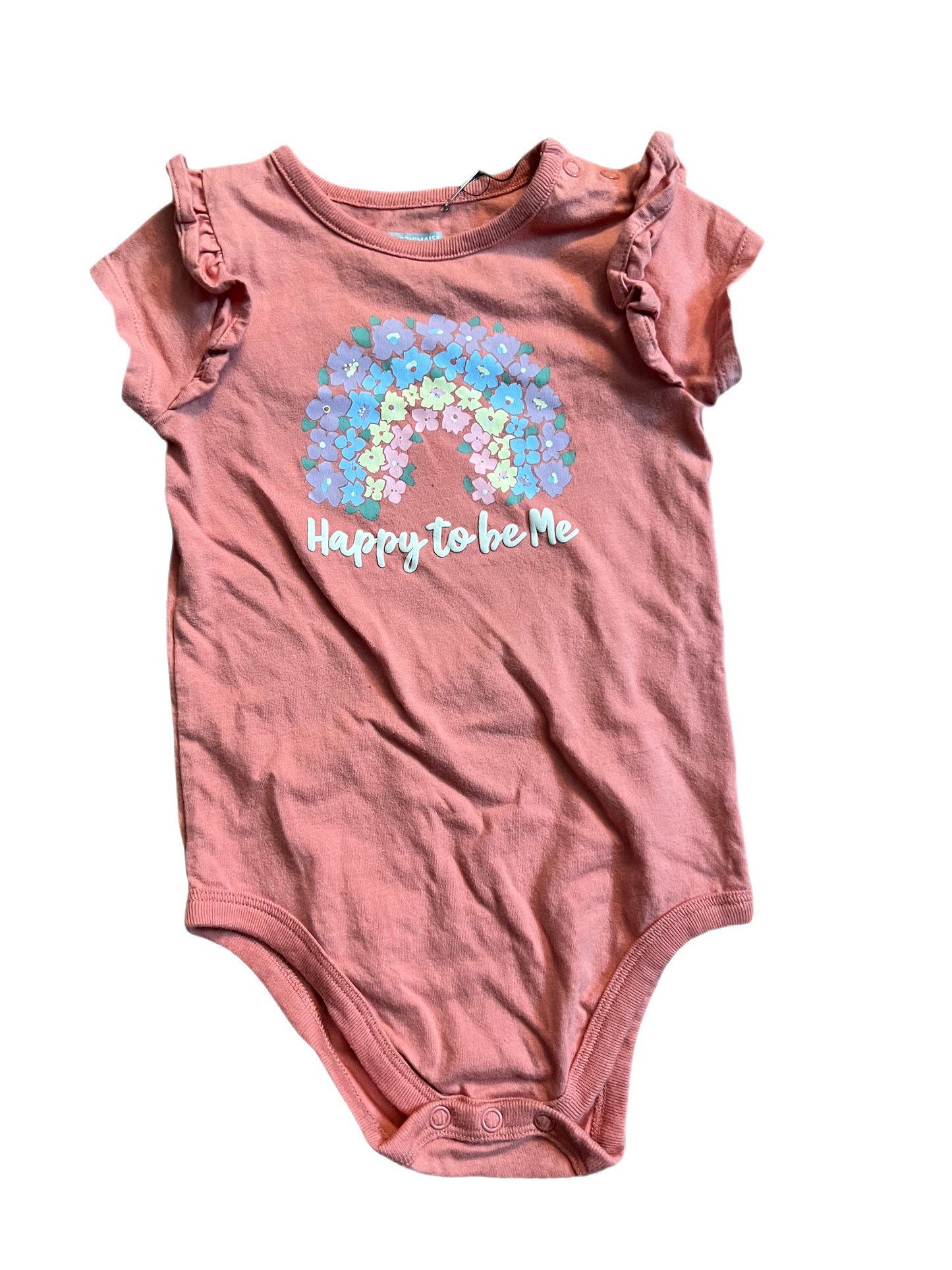 Pink “happy to be me” onesie, 24 months